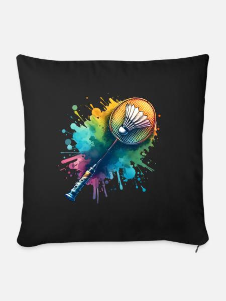 Badminton - Sofakissenbezug 45 x 45 cm - Schwarz