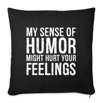 Mon sens de l’humour pourrait vous blesser - Housse de coussin décorative 45 x 45 cm - noir - Devant