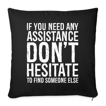 Si vous avez besoin d’aide, n’hésitez pas à trouver - Housse de coussin décorative 45 x 45 cm - noir - Devant