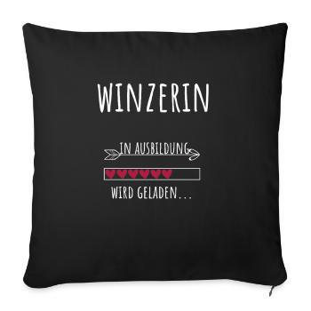 Winzerin Ausbildung Beruf Geschenk - Sofakissenbezug 45 x 45 cm - Schwarz - Vorne
