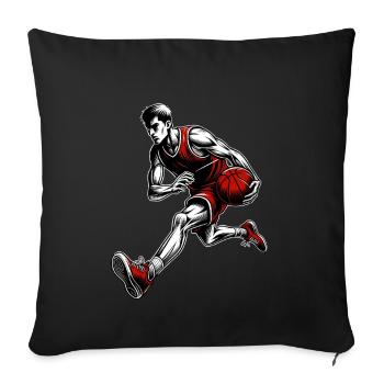 Basket-ball Joueurs de basket-ball - Housse de coussin décorative 45 x 45 cm - noir - Devant