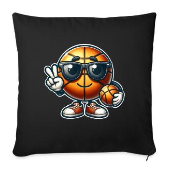 Basket-ball Joueurs de basket-ball - Housse de coussin décorative 45 x 45 cm - noir - Devant