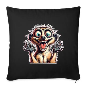 Suricate - Housse de coussin décorative 45 x 45 cm - noir - Devant