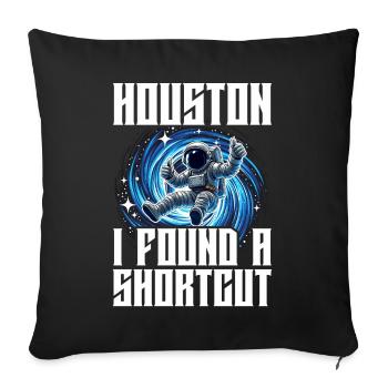 Funny Astronaut Space Portal Wormhole Saying - Sofa pillowcase 17,3'' x 17,3'' (45 x 45 cm) - black - Front