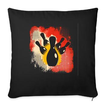 Bowling Éclaboussures de couleur - Housse de coussin décorative 45 x 45 cm - noir - Devant