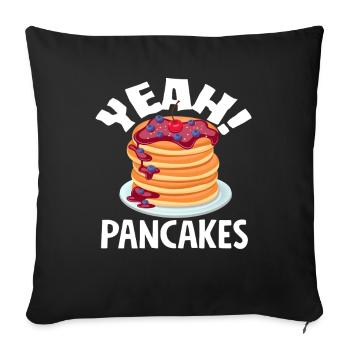 Des crêpes ! aux cerises et myrtilles - Housse de coussin décorative 45 x 45 cm - noir - Devant