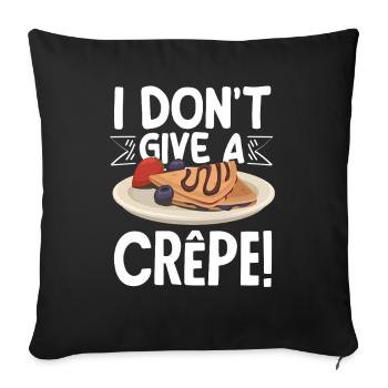 Crêpes que je ne donne pas de crêpe - Housse de coussin décorative 45 x 45 cm - noir - Devant