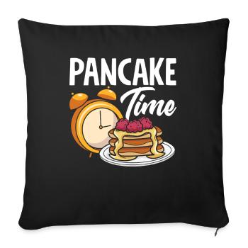 Pancakes Time for delicious enjoyment - Sofa pillowcase 17,3'' x 17,3'' (45 x 45 cm) - black - Front