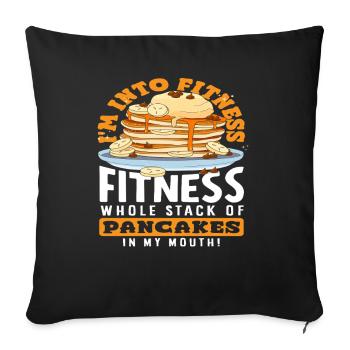 Pancakes Fitness Lovers Humorous Enjoyment - Sofa pillowcase 17,3'' x 17,3'' (45 x 45 cm) - black - Front