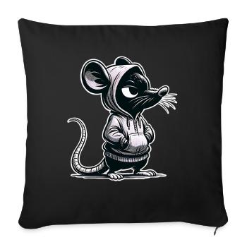 Maus - Sofakissenbezug 45 x 45 cm - Schwarz - Vorne