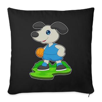 Dog Basketball Player Basketball - Sofa pillowcase 17,3'' x 17,3'' (45 x 45 cm) - black - Front