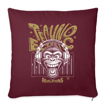 Techno Monkey T-Shirt: Beats and Party Mood - Sofa pillowcase 17,3'' x 17,3'' (45 x 45 cm) - burgundy - Front