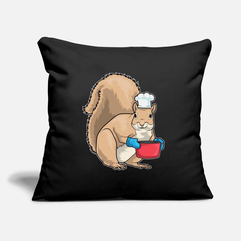 Cuisson de la marmite d’écureuil Housse de coussin décorative 45 x 45 cm