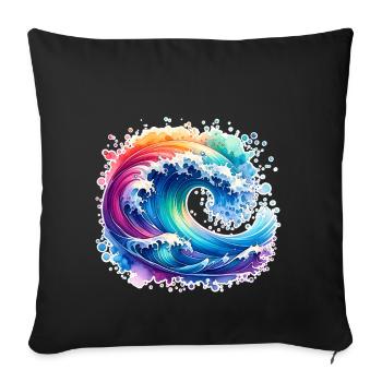 Vague - Housse de coussin décorative 45 x 45 cm - noir - Devant