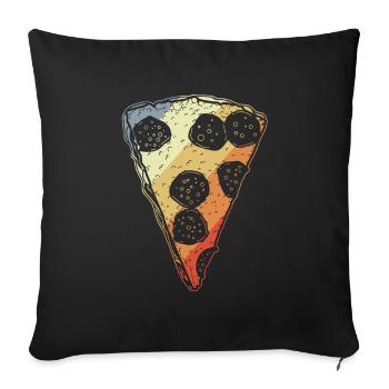 Retro Pizza - Sofa pillowcase 17,3'' x 17,3'' (45 x 45 cm) - black - Front
