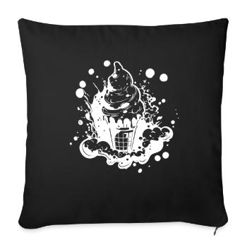 Eiswaffel Skizze - Sofa pillowcase 17,3'' x 17,3'' (45 x 45 cm) - black - Front