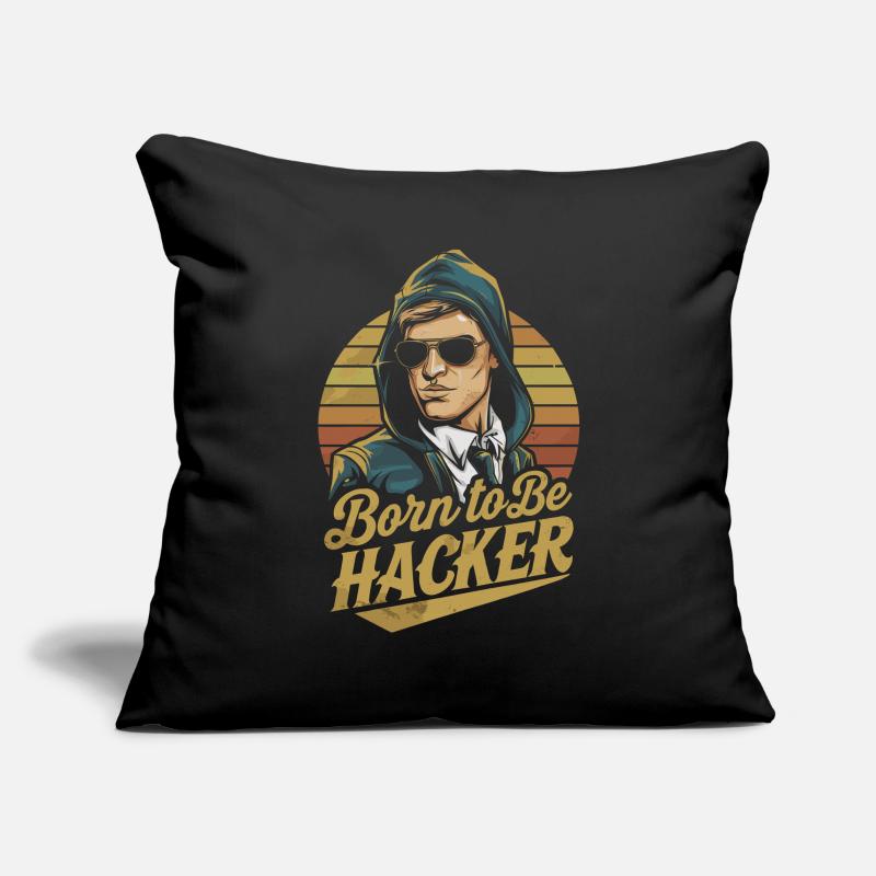 Né pour être hacker – Nerd de l’informatique Housse de coussin décorative 45 x 45 cm
