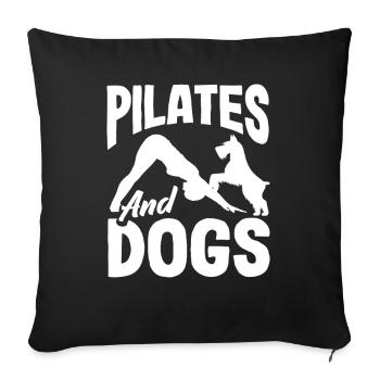Pilates et chiens pour les amoureux des animaux - Housse de coussin décorative 45 x 45 cm - noir - Devant