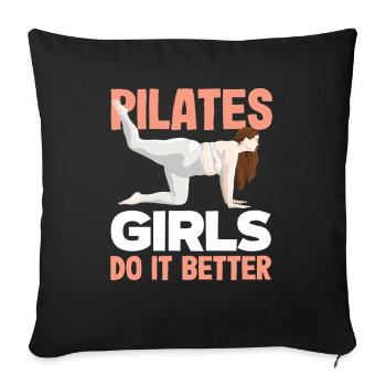 Les filles de Pilates le font mieux - Housse de coussin décorative 45 x 45 cm - noir - Devant