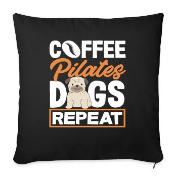 Pilates Café Chiens Répéter - Housse de coussin décorative 45 x 45 cm - noir - Devant