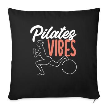 Inspiration Pilates Vibes pour votre pratique - Housse de coussin décorative 45 x 45 cm - noir - Devant