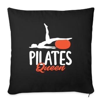 Pilates Queen For Fitness Enthusiasts - Sofa pillowcase 17,3'' x 17,3'' (45 x 45 cm) - black - Front