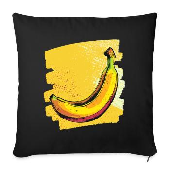 Banane - Housse de coussin décorative 45 x 45 cm - noir - Devant