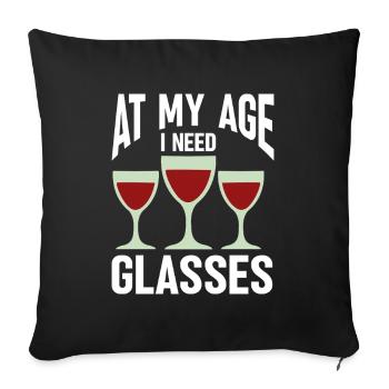 Dégustation de vin Amateur de vin drôle - Housse de coussin décorative 45 x 45 cm - noir - Devant