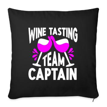 Dégustation de vin Amateur de vin drôle - Housse de coussin décorative 45 x 45 cm - noir - Devant