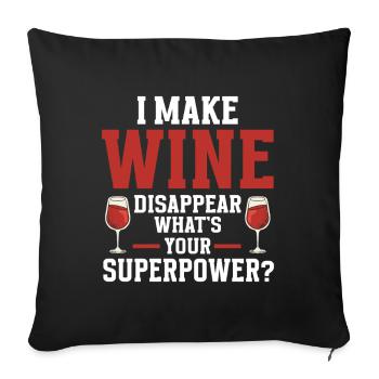 Dégustation de vin Amateur de vin drôle - Housse de coussin décorative 45 x 45 cm - noir - Devant