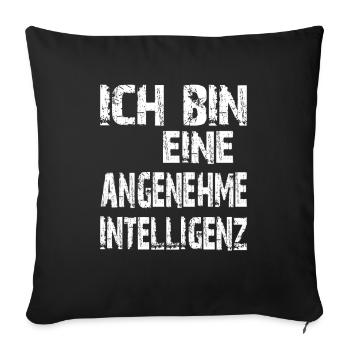 AI Saying: I am a pleasant intelligence - Sofa pillowcase 17,3'' x 17,3'' (45 x 45 cm) - black - Front