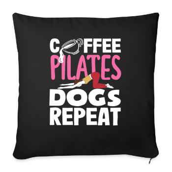 Pilates Café Chiens Répéter - Housse de coussin décorative 45 x 45 cm - noir - Devant