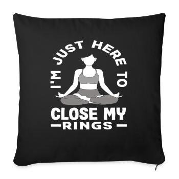 Pilates I Close My Rings - Sofa pillowcase 17,3'' x 17,3'' (45 x 45 cm) - black - Front