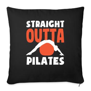 Pilates Straight Outta Pilates Style - Housse de coussin décorative 45 x 45 cm - noir - Devant