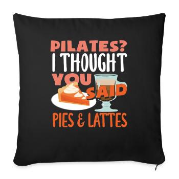 Le Pilates ? Je pensais que vous aviez dit gâteau - Housse de coussin décorative 45 x 45 cm - noir - Devant