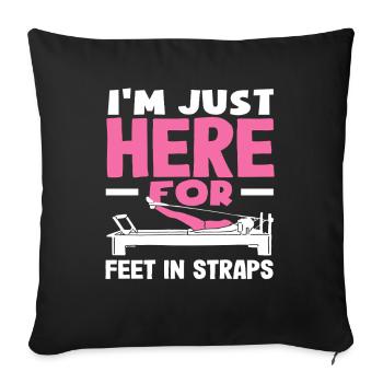 Le Pilates n’est là que pour les pieds en boucle - Housse de coussin décorative 45 x 45 cm - noir - Devant