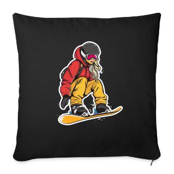 Snowboarder Graphic - Sofa pillowcase 17,3'' x 17,3'' (45 x 45 cm) - black - Front