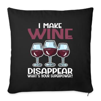 Dégustation de vin Amateur de vin drôle - Housse de coussin décorative 45 x 45 cm - noir - Devant