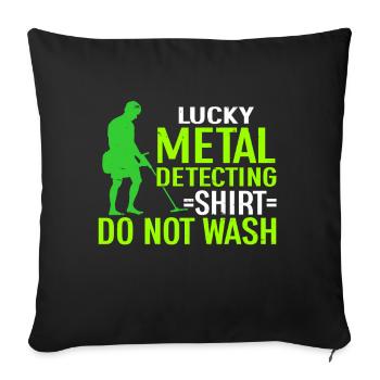 Metal Detector Shirt for Men Lucky Metal Detecting - Sofakissenbezug 45 x 45 cm - Schwarz - Vorne