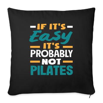 Pilates - si c’est facile, c’est - Housse de coussin décorative 45 x 45 cm - noir - Devant