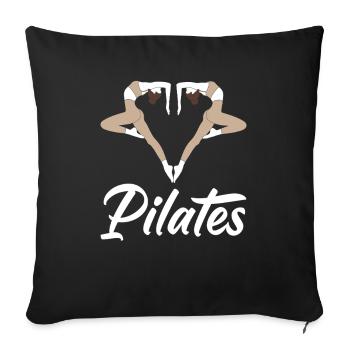 Motif cœur de Pilates pour les fans de fitness - Housse de coussin décorative 45 x 45 cm - noir - Devant