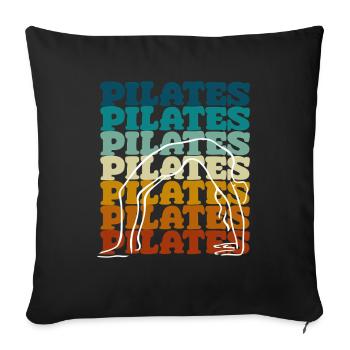 Motif d’exercice de Pilates pour les fans de Pilates - Housse de coussin décorative 45 x 45 cm - noir - Devant