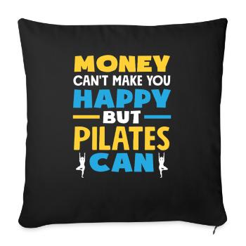 Le Pilates rend heureux, pas l’argent - Housse de coussin décorative 45 x 45 cm - noir - Devant