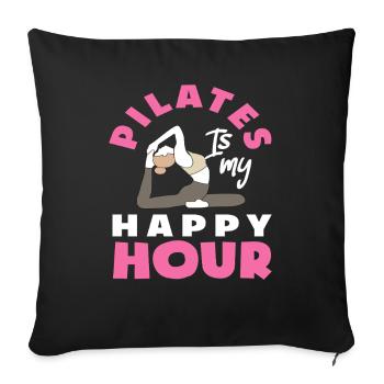 Pilates is my happy hour - Sofa pillowcase 17,3'' x 17,3'' (45 x 45 cm) - black - Front