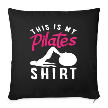 Pilates C’est ma chemise de Pilates - Housse de coussin décorative 45 x 45 cm - noir - Devant
