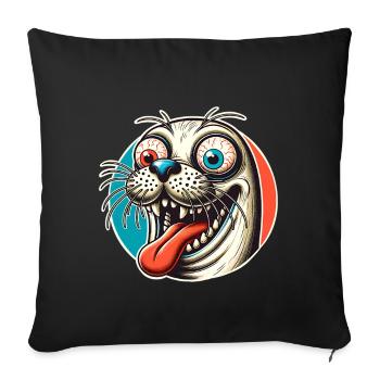 Sceau d’étanchéité - Housse de coussin décorative 45 x 45 cm - noir - Devant