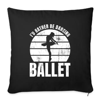 Je préfère danser le ballet - Housse de coussin décorative 45 x 45 cm - noir - Devant