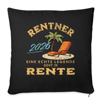 Rentner 2026 - Sofakissenbezug 45 x 45 cm - Schwarz - Vorne