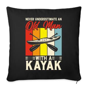 Kayak Kayaking Paddling Kayaker Female Kayaker - Sofa pillowcase 17,3'' x 17,3'' (45 x 45 cm) - black - Front