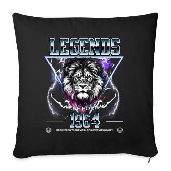 1964 Birthday Legend Leo - Sofa pillowcase 17,3'' x 17,3'' (45 x 45 cm) - black - Front